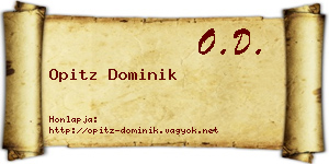 Opitz Dominik névjegykártya